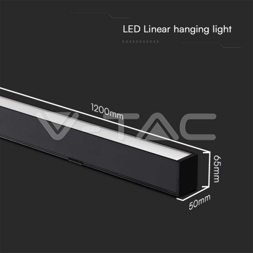 Lámpara colgante lineal LED de 40 W 3 en 1 cuerpo negro - 6