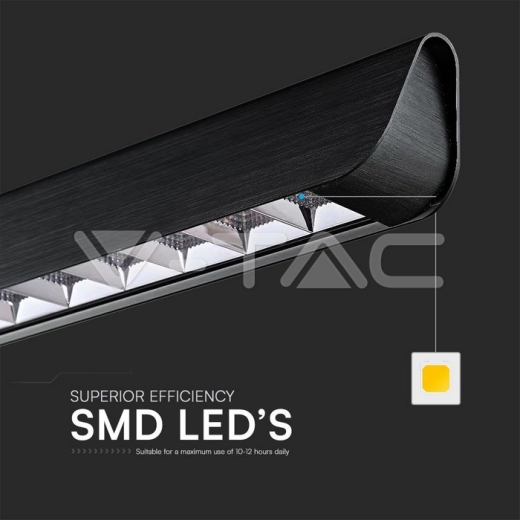 Luz de suspensión colgante lineal LED de 36 W tipo CCT: 3 en 1 Negro - 3