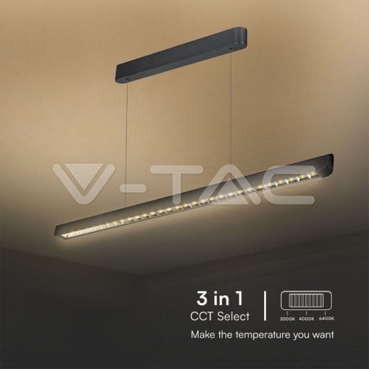 Luz de suspensión colgante lineal LED de 36 W tipo CCT: 3 en 1 Negro - 4