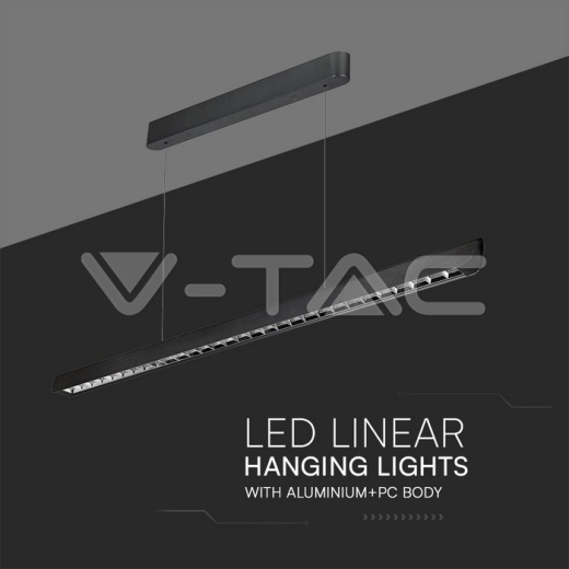 Luz de suspensión colgante lineal LED de 36 W tipo CCT: 3 en 1 Negro - 5