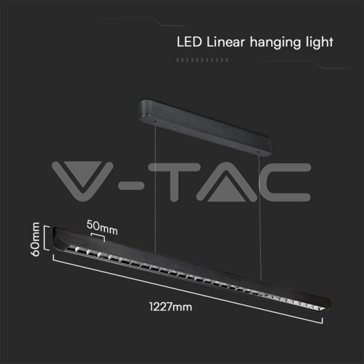 Luz de suspensión colgante lineal LED de 36 W tipo CCT: 3 en 1 Negro - 7