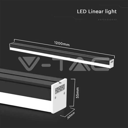 Luz Lineal LED 40W Cuerpo Negro 6500K - 7