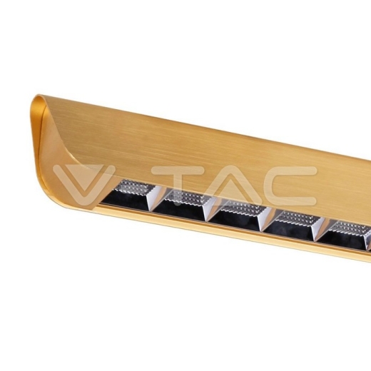 Luz de suspensión colgante lineal LED de 36 W Tipo de lente CCT: 3 en 1 Oro mate - 2