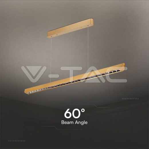 Luz de suspensión colgante lineal LED de 36 W Tipo de lente CCT: 3 en 1 Oro mate - 6