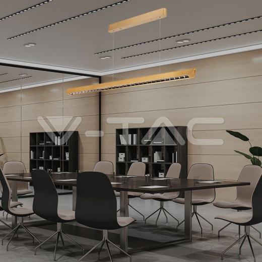 Luz de suspensión colgante lineal LED de 36 W Tipo de lente CCT: 3 en 1 Oro mate - 8