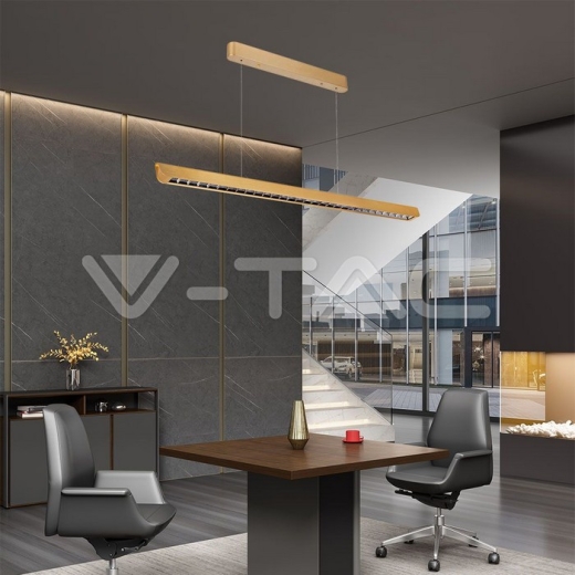 Luz de suspensión colgante lineal LED de 36 W Tipo de lente CCT: 3 en 1 Oro mate - 9