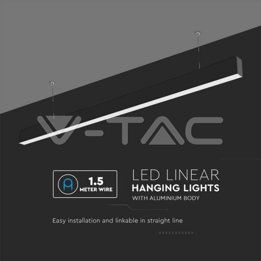 Luminarias lineales para montaje suspendido 40W SAMSUNG Chip cuerpo negro 3 en 1 - 3