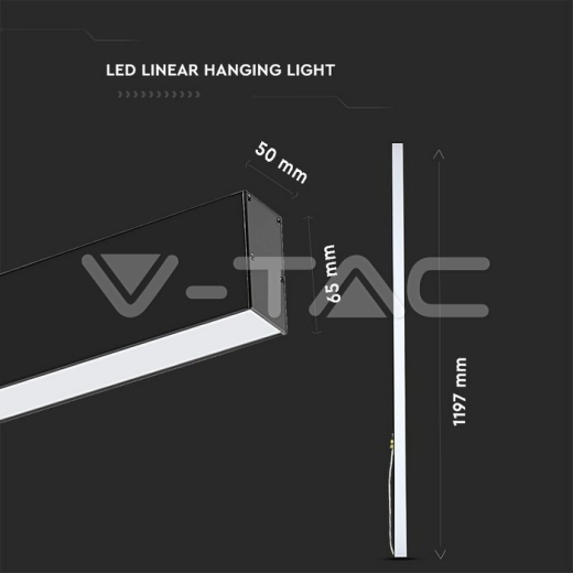 Luminarias lineales para montaje suspendido 40W SAMSUNG Chip cuerpo negro 3 en 1 - 7