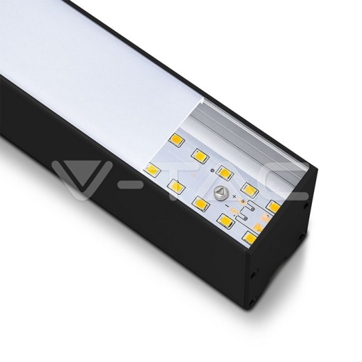Luminaria lineal LED colgante 40W SAMSUNG Chip cuerpo negro 3000K 1200x35x67mm - 2