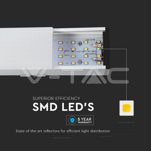 LED Linear Light SAMSUNG Chip 40W Hanging Suspension White Body 4000K 1200x50x65mm - 6