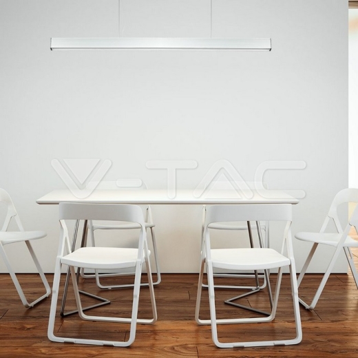 Luminaria Colgante Lineal 40W LED SAMSUNG CHIP Cuerpo Plateado 4000K 1200x50x65mm - 13