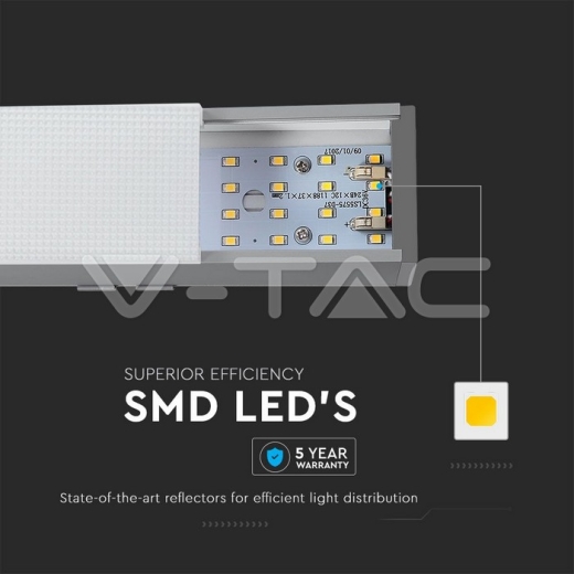 Luminaria Colgante Lineal 40W LED SAMSUNG CHIP Cuerpo Plateado 4000K 1200x50x65mm - 8
