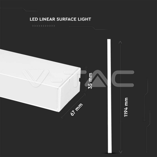 LED Linear Light SAMSUNG CHIP 40W Surface White Body 4000K - 7