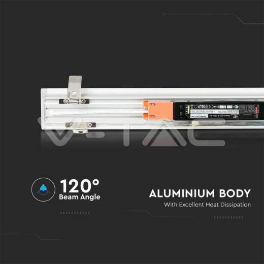 LED Linear Light SAMSUNG Chip 40W Recessed White Body 4000K 1211x70x35mm - 9