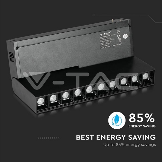 10 x 2W LED Magnetic SMD Gimbal Linear Spotlight Black IP20 24V 3000K - 9