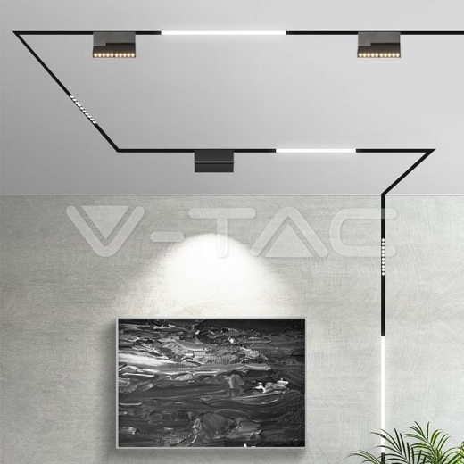 10 x 2W LED Magnetic SMD Gimbal Linear Spotlight Black IP20 24V 4000K - 14