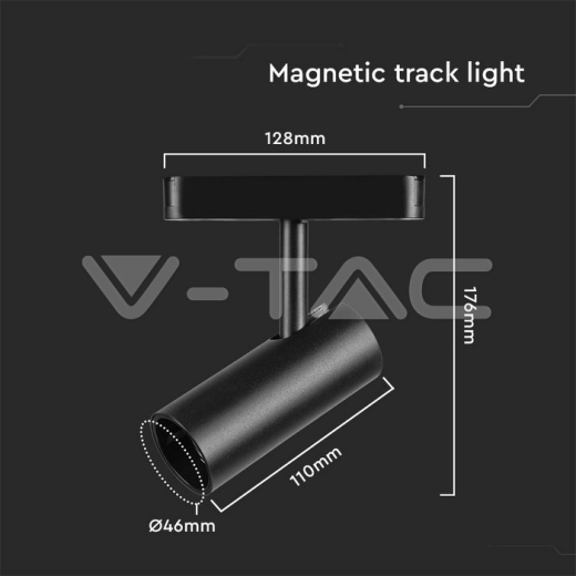 Foco LED en Carril Magnético 11W 3000K Cuerpo Negro - 5