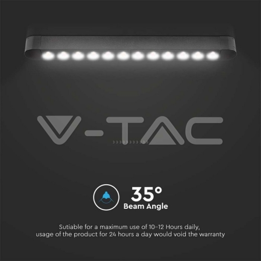 Foco Lineal Magnético LED 12W 6400K Cuerpo Negro - 6