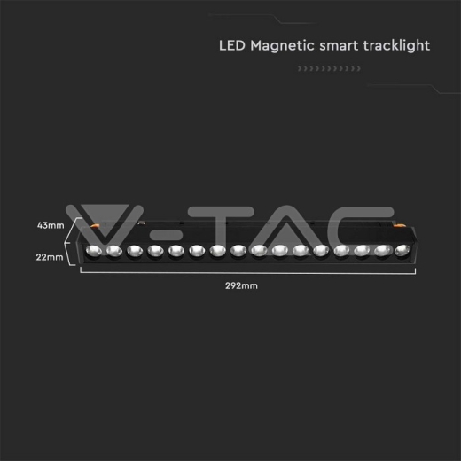 Foco Carril LED SMART Magnético 14W Cuerpo Negro 3 en 1 - 7