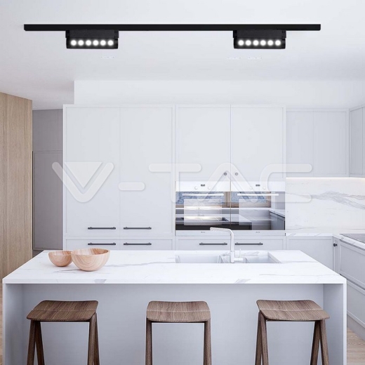 Foco lineal magnético LED de 12 W, cuerpo negro ajustable de 3000 K - 10