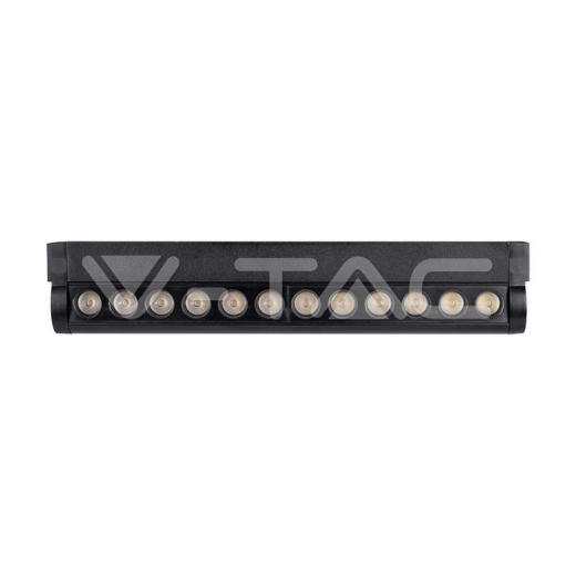 Foco lineal magnético LED de 12 W, cuerpo negro ajustable de 3000 K - 1