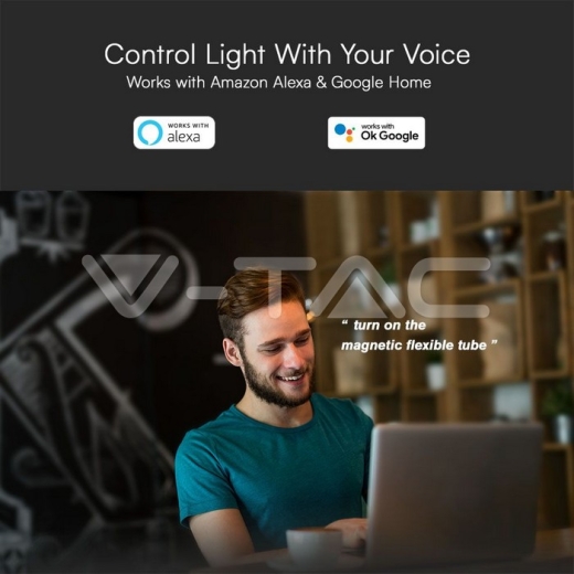 Luz de Riel Magnética Inteligente LED de 12W Tubo Flexible 1M CCT: Cuerpo Negro Regulable 3IN1 - 6
