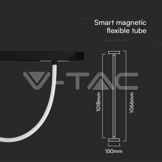 Luz de Riel Magnética Inteligente LED de 12W Tubo Flexible 1M CCT: Cuerpo Negro Regulable 3IN1 - 7