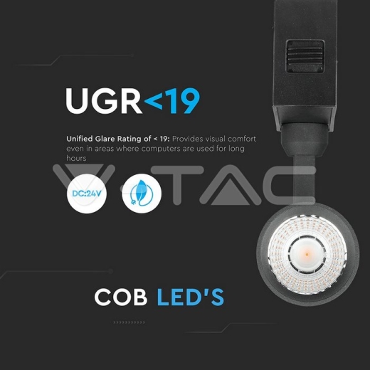 Foco de carril magnético 15W LED IP20 24V negro 4000K - 6