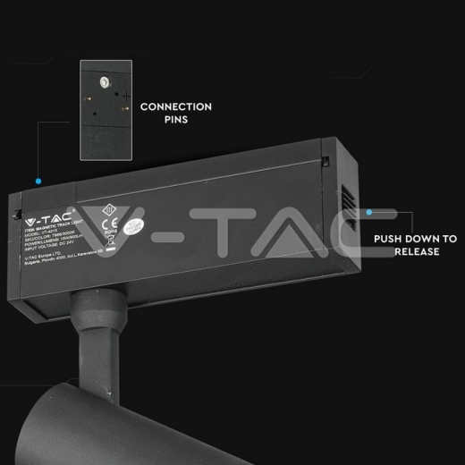Foco de carril magnético 15W LED IP20 24V negro 3000K - 7