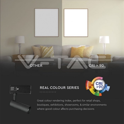 Foco de carril magnético 15W LED IP20 24V negro 3000K - 8