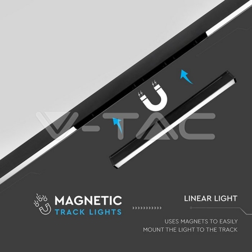 Luminaria lineal magnética 20W LED SMD cuerpo negro IP20 24V 3000K - 7