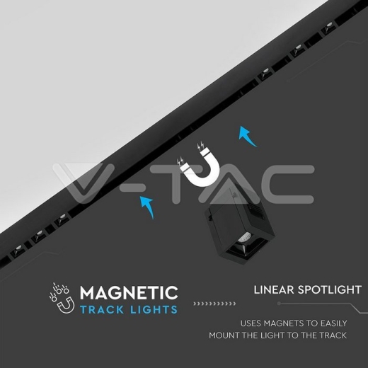 Spotlight lineal magnético 1W LED SMD negro IP20 24V 4000K - 5