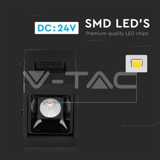 Spotlight lineal magnético 1W LED SMD negro IP20 24V 4000K - 6