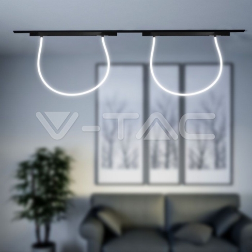 24W LED Magnetic Track Light Flexible Tube 2M CCT: 4000K Dimmable Black Body - 5