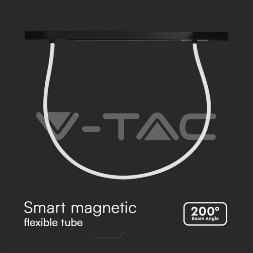 24W LED Smart Magnetic Track Light Flexible Tube 2M CCT: 3IN1 Dimmable Black Body - 2