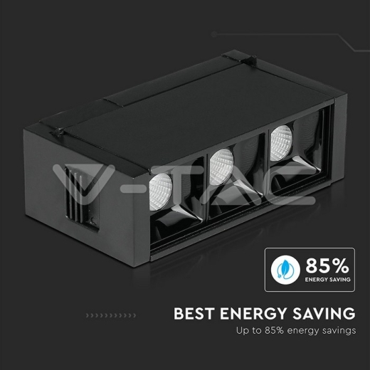 Spotlight lineal magnético 3 x1W LED SMD negro IP20 24V 4000K - 8