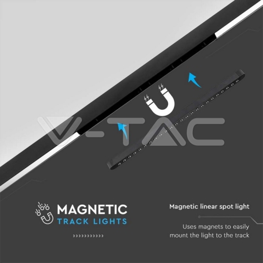22W LED Magnetic Linear Spot Light 4000K Black Body - 2