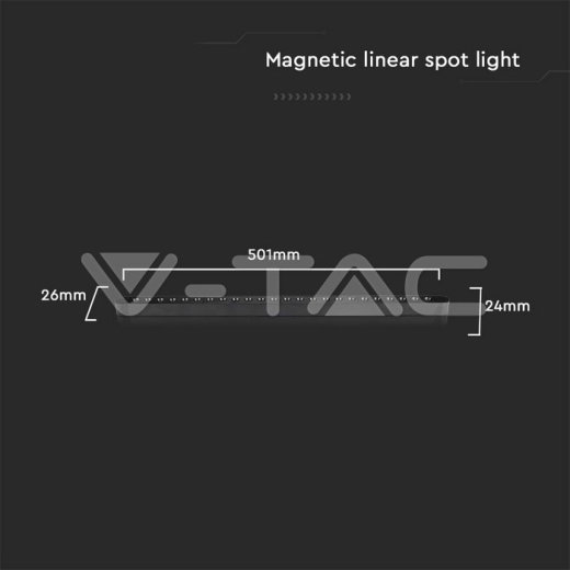 22W LED Magnetic Linear Spot Light 4000K Black Body - 7