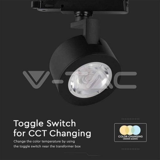 30W LED Track Light Black Body 3IN1 - 5