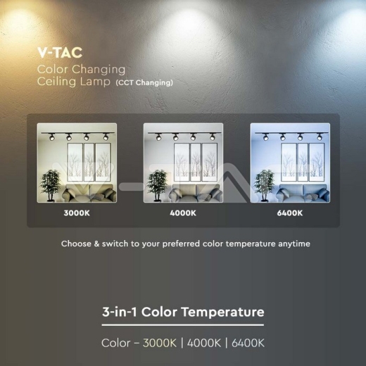 30W LED Track Light Black Body 3IN1 - 6