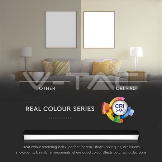 30W LED Magnetic SMD Linear Light Black IP20 24V 4000K - 8