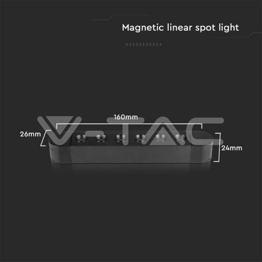 5W LED Magnetic Linear Spot Light 3000K Black Body - 7