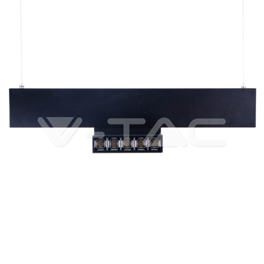 5 x 2W LED Magnetic SMD Linear Track Light Black IP20 24V 3000K - 4