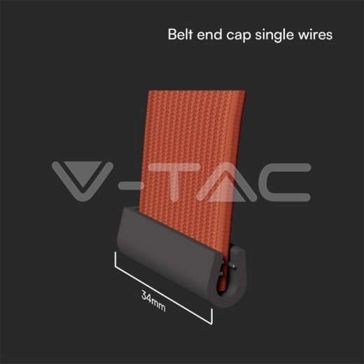 Belt End Cap Single Wire Black Body - 2
