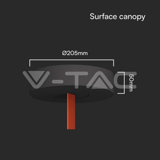 Surface Canopy D205 x H50mm Sandy Black Body - 2