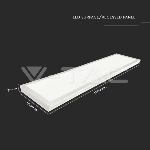36W LED Panel 1200x300 mm 2in1 4000K 6PCS/SET - 5
