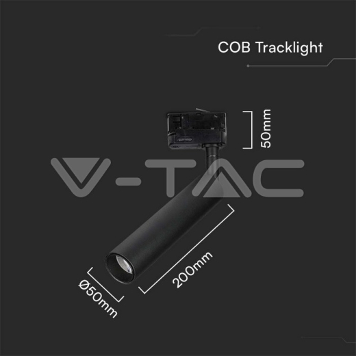 15W LED Tracklight SAMSUNG CHIP Black Body 5000K - 8