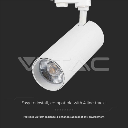 30W LED COB Tracklight 3 in 1 White Body - 4