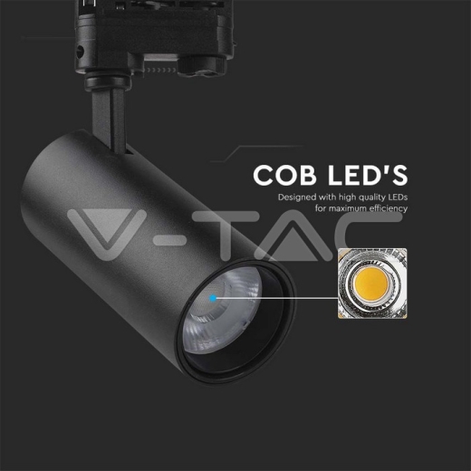 30W LED COB Tracklight 3 in 1 Black Body - 2
