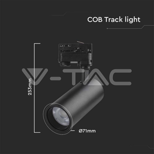 30W LED COB Tracklight 3 in 1 Black Body - 6